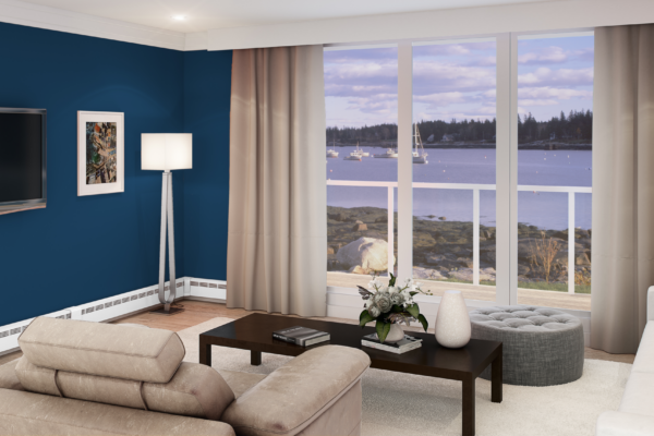 Revital/Line aluminum baseboard replacement cover in living room